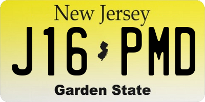 NJ license plate J16PMD