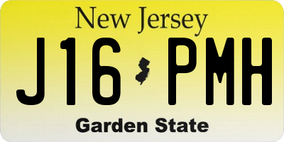 NJ license plate J16PMH