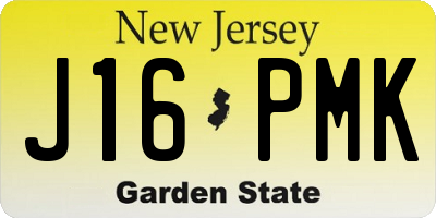 NJ license plate J16PMK