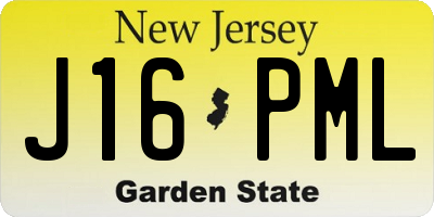 NJ license plate J16PML