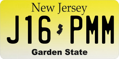 NJ license plate J16PMM