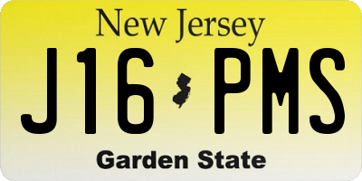 NJ license plate J16PMS