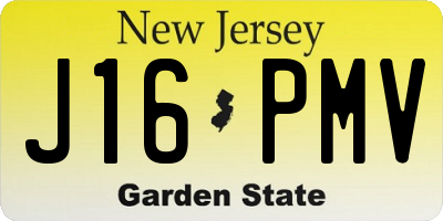 NJ license plate J16PMV