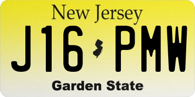 NJ license plate J16PMW