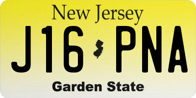 NJ license plate J16PNA