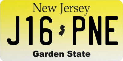 NJ license plate J16PNE