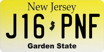 NJ license plate J16PNF