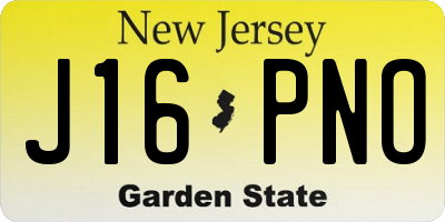 NJ license plate J16PNO