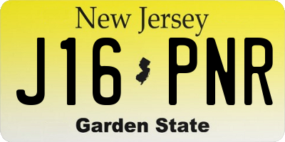 NJ license plate J16PNR