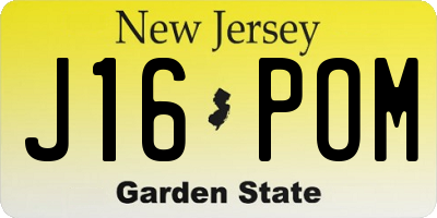 NJ license plate J16POM