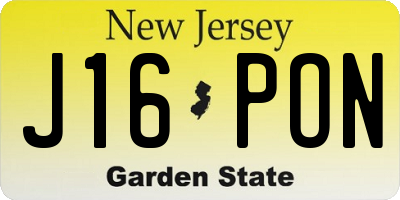NJ license plate J16PON