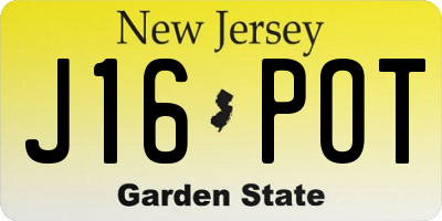 NJ license plate J16POT