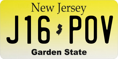 NJ license plate J16POV