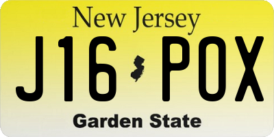 NJ license plate J16POX