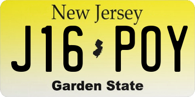 NJ license plate J16POY