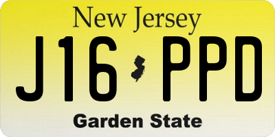 NJ license plate J16PPD