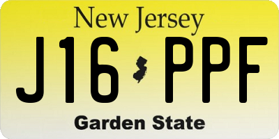 NJ license plate J16PPF