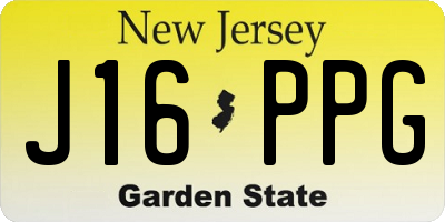 NJ license plate J16PPG