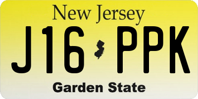 NJ license plate J16PPK