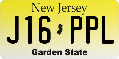 NJ license plate J16PPL