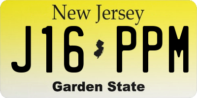 NJ license plate J16PPM