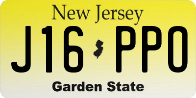 NJ license plate J16PPO
