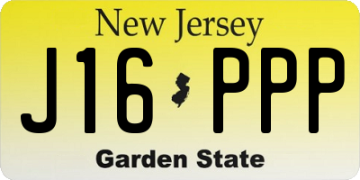NJ license plate J16PPP
