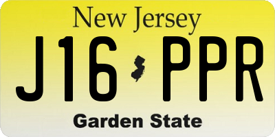 NJ license plate J16PPR