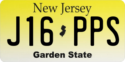NJ license plate J16PPS