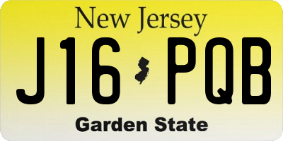 NJ license plate J16PQB