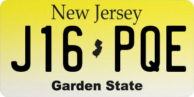 NJ license plate J16PQE