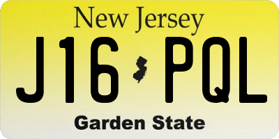 NJ license plate J16PQL