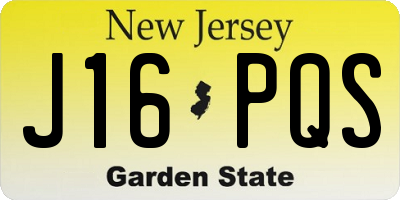 NJ license plate J16PQS