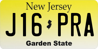 NJ license plate J16PRA