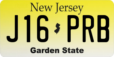 NJ license plate J16PRB