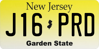 NJ license plate J16PRD