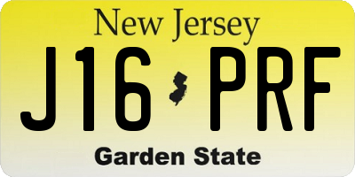 NJ license plate J16PRF