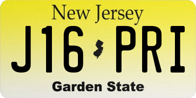 NJ license plate J16PRI