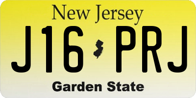 NJ license plate J16PRJ