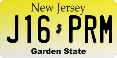 NJ license plate J16PRM