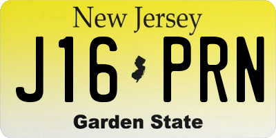 NJ license plate J16PRN