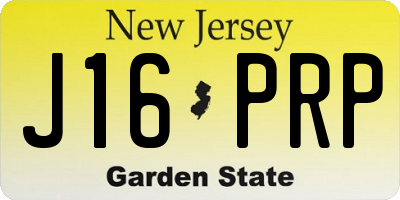 NJ license plate J16PRP