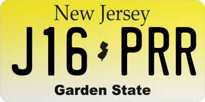 NJ license plate J16PRR