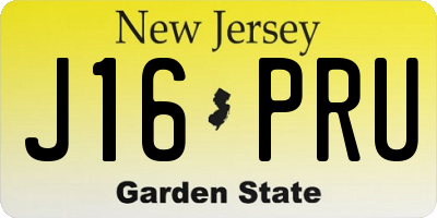 NJ license plate J16PRU
