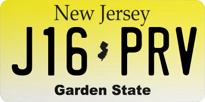 NJ license plate J16PRV