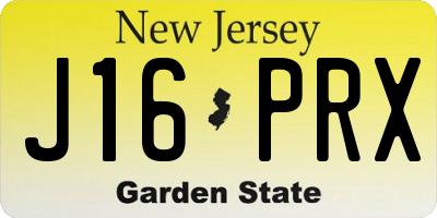 NJ license plate J16PRX