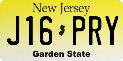 NJ license plate J16PRY