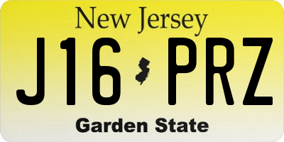 NJ license plate J16PRZ