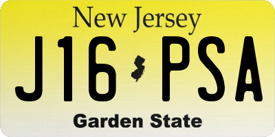NJ license plate J16PSA