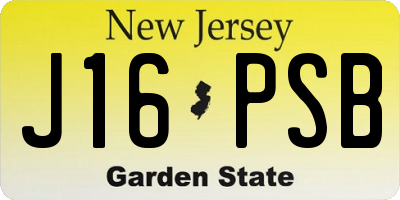 NJ license plate J16PSB